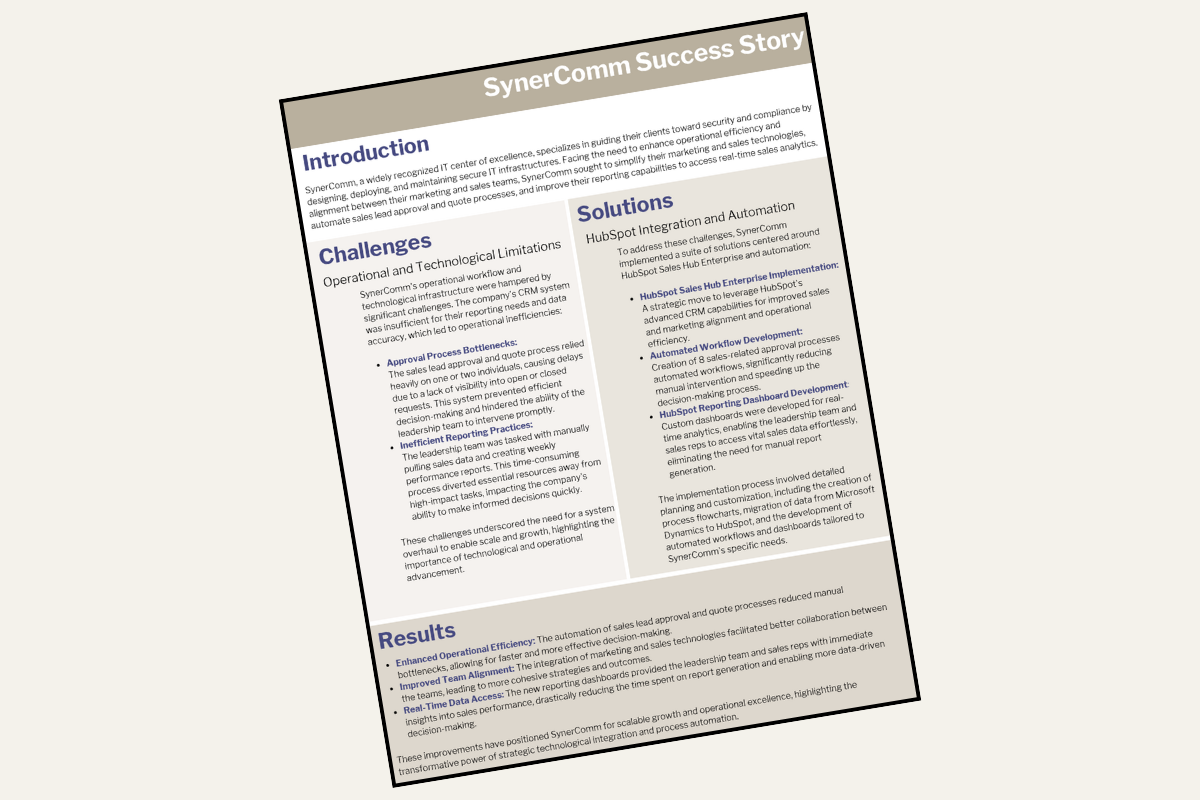Sales Enterprise Implementation - Case Stuy 1pg